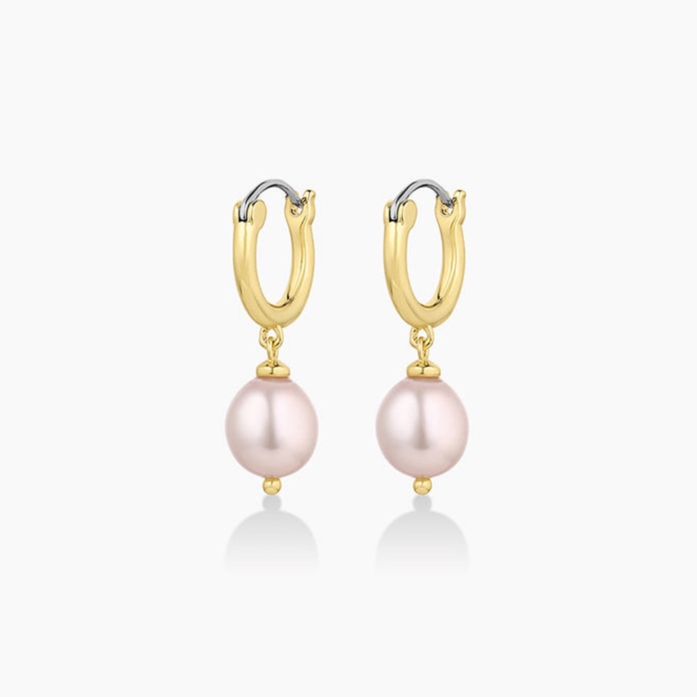 Gorjana pink pearl huggie
